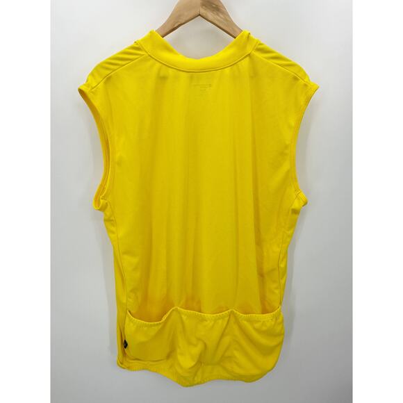 Aero Tech Designs Cyclewear Shirt Men 3XL Yellow Sleeveless Half Zip Cycling - Picture 2 of 7